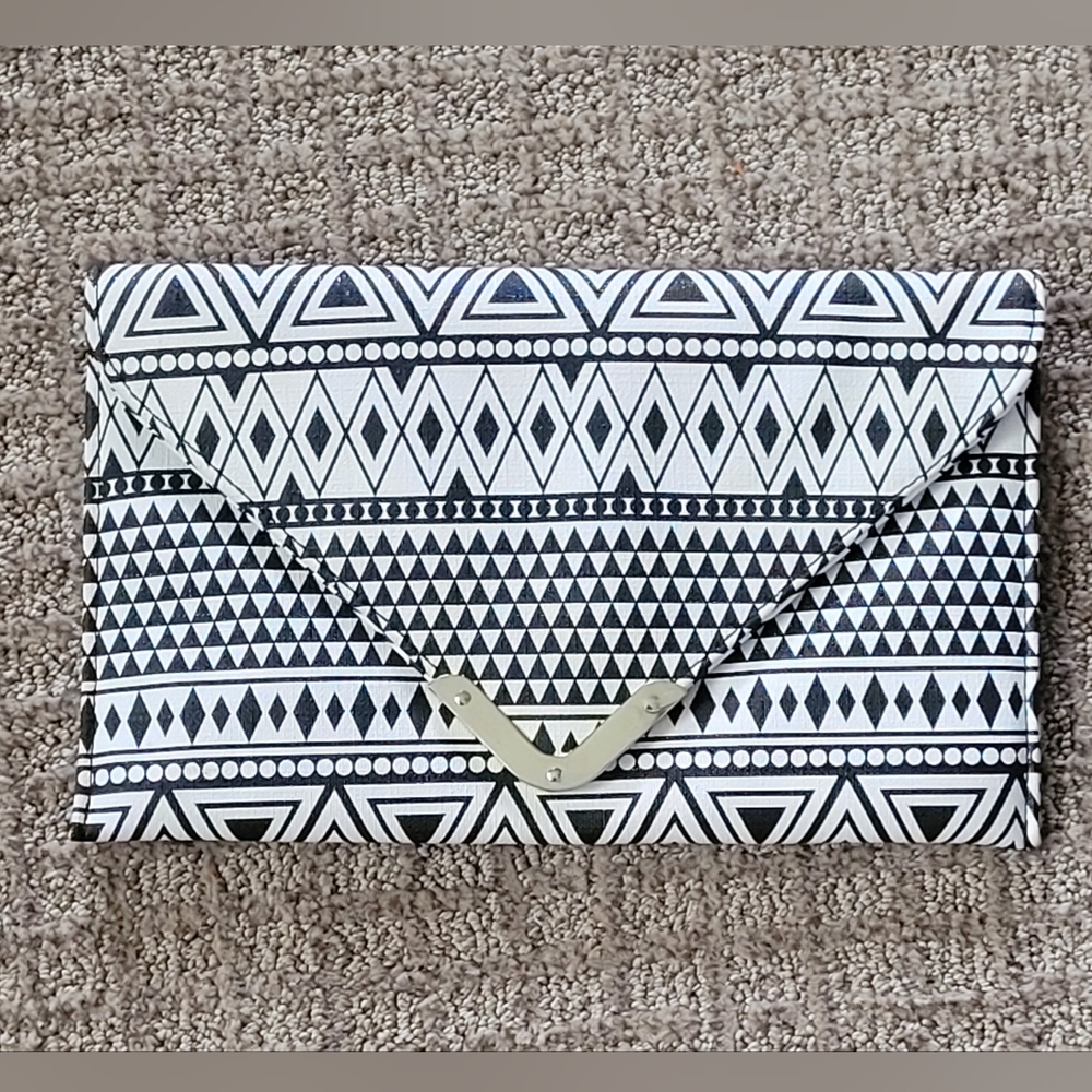 Aztec Print Clutch